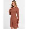imageANRABESS Womens Long Sleeve Ribbed Knit Dresses 2025 Fall Casual Comfy Lounge Short Sweater Tunic Dress with Pockets ButtonsBurnt Orange