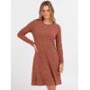 imageANRABESS Womens Long Sleeve Ribbed Knit Dresses 2025 Fall Casual Comfy Lounge Short Sweater Tunic Dress with Pockets ButtonsBurnt Orange