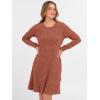 imageANRABESS Womens Long Sleeve Ribbed Knit Dresses 2025 Fall Casual Comfy Lounge Short Sweater Tunic Dress with Pockets ButtonsBurnt Orange