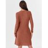 imageANRABESS Womens Long Sleeve Ribbed Knit Dresses 2025 Fall Casual Comfy Lounge Short Sweater Tunic Dress with Pockets ButtonsBurnt Orange