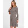 imageANRABESS Womens Long Sleeve Ribbed Knit Dresses 2025 Fall Casual Comfy Lounge Short Sweater Tunic Dress with Pockets ButtonsDeep Coffee