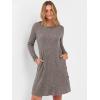 imageANRABESS Womens Long Sleeve Ribbed Knit Dresses 2025 Fall Casual Comfy Lounge Short Sweater Tunic Dress with Pockets ButtonsDeep Coffee