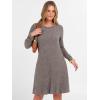 imageANRABESS Womens Long Sleeve Ribbed Knit Dresses 2025 Fall Casual Comfy Lounge Short Sweater Tunic Dress with Pockets ButtonsDeep Coffee