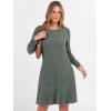 imageANRABESS Womens Long Sleeve Ribbed Knit Dresses 2025 Fall Casual Comfy Lounge Short Sweater Tunic Dress with Pockets ButtonsGreen Grey