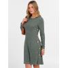 imageANRABESS Womens Long Sleeve Ribbed Knit Dresses 2025 Fall Casual Comfy Lounge Short Sweater Tunic Dress with Pockets ButtonsGreen Grey