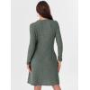 imageANRABESS Womens Long Sleeve Ribbed Knit Dresses 2025 Fall Casual Comfy Lounge Short Sweater Tunic Dress with Pockets ButtonsGreen Grey