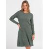 imageANRABESS Womens Long Sleeve Ribbed Knit Dresses 2025 Fall Casual Comfy Lounge Short Sweater Tunic Dress with Pockets ButtonsGreen Grey