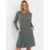 imageANRABESS Womens Long Sleeve Ribbed Knit Dresses 2025 Fall Casual Comfy Lounge Short Sweater Tunic Dress with Pockets ButtonsGreen Grey