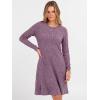 imageANRABESS Womens Long Sleeve Ribbed Knit Dresses 2025 Fall Casual Comfy Lounge Short Sweater Tunic Dress with Pockets ButtonsPurple Mauve