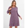imageANRABESS Womens Long Sleeve Ribbed Knit Dresses 2025 Fall Casual Comfy Lounge Short Sweater Tunic Dress with Pockets ButtonsPurple Mauve