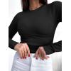 imageANRABESS Womens Long Sleeve Shirts Seamed Cup Crewneck Rib Knit Slim Tight Basic Top 2025 Fall Dressy Casual Corset TShirtsBlack