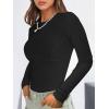 imageANRABESS Womens Long Sleeve Shirts Seamed Cup Crewneck Rib Knit Slim Tight Basic Top 2025 Fall Dressy Casual Corset TShirtsBlack
