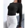 imageANRABESS Womens Long Sleeve Shirts Seamed Cup Crewneck Rib Knit Slim Tight Basic Top 2025 Fall Dressy Casual Corset TShirtsBlack
