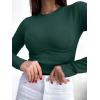 imageANRABESS Womens Long Sleeve Shirts Seamed Cup Crewneck Rib Knit Slim Tight Basic Top 2025 Fall Dressy Casual Corset TShirtsDeep Green
