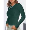 imageANRABESS Womens Long Sleeve Shirts Seamed Cup Crewneck Rib Knit Slim Tight Basic Top 2025 Fall Dressy Casual Corset TShirtsDeep Green