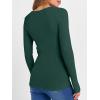 imageANRABESS Womens Long Sleeve Shirts Seamed Cup Crewneck Rib Knit Slim Tight Basic Top 2025 Fall Dressy Casual Corset TShirtsDeep Green
