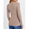 imageANRABESS Womens Long Sleeve Shirts Seamed Cup Crewneck Rib Knit Slim Tight Basic Top 2025 Fall Dressy Casual Corset TShirtsLight Camel
