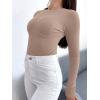 imageANRABESS Womens Long Sleeve Shirts Seamed Cup Crewneck Rib Knit Slim Tight Basic Top 2025 Fall Dressy Casual Corset TShirtsLight Camel
