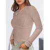 imageANRABESS Womens Long Sleeve Shirts Seamed Cup Crewneck Rib Knit Slim Tight Basic Top 2025 Fall Dressy Casual Corset TShirtsLight Camel