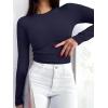 imageANRABESS Womens Long Sleeve Shirts Seamed Cup Crewneck Rib Knit Slim Tight Basic Top 2025 Fall Dressy Casual Corset TShirtsNavy Blue