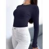 imageANRABESS Womens Long Sleeve Shirts Seamed Cup Crewneck Rib Knit Slim Tight Basic Top 2025 Fall Dressy Casual Corset TShirtsNavy Blue