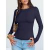 imageANRABESS Womens Long Sleeve Shirts Seamed Cup Crewneck Rib Knit Slim Tight Basic Top 2025 Fall Dressy Casual Corset TShirtsNavy Blue