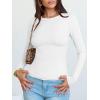 imageANRABESS Womens Long Sleeve Shirts Seamed Cup Crewneck Rib Knit Slim Tight Basic Top 2025 Fall Dressy Casual Corset TShirtsWhite