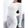 imageANRABESS Womens Long Sleeve Shirts Seamed Cup Crewneck Rib Knit Slim Tight Basic Top 2025 Fall Dressy Casual Corset TShirtsWhite