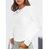 imageANRABESS Womens Long Sleeve Shirts Seamed Cup Crewneck Rib Knit Slim Tight Basic Top 2025 Fall Dressy Casual Corset TShirtsWhite