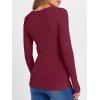 imageANRABESS Womens Long Sleeve Shirts Seamed Cup Crewneck Rib Knit Slim Tight Basic Top 2025 Fall Dressy Casual Corset TShirtsWine Red