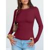 imageANRABESS Womens Long Sleeve Shirts Seamed Cup Crewneck Rib Knit Slim Tight Basic Top 2025 Fall Dressy Casual Corset TShirtsWine Red