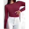 imageANRABESS Womens Long Sleeve Shirts Seamed Cup Crewneck Rib Knit Slim Tight Basic Top 2025 Fall Dressy Casual Corset TShirtsWine Red