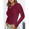 imageANRABESS Womens Long Sleeve Shirts Seamed Cup Crewneck Rib Knit Slim Tight Basic Top 2025 Fall Dressy Casual Corset TShirtsWine Red