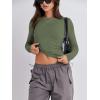 imageANRABESS Womens Long Sleeve Shirts Tight Fitted Going Out Crop Tops Crewneck Basic Tee Y2k Outfits Teens Girls ClothesArmy Green