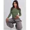imageANRABESS Womens Long Sleeve Shirts Tight Fitted Going Out Crop Tops Crewneck Basic Tee Y2k Outfits Teens Girls ClothesArmy Green