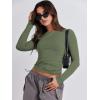 imageANRABESS Womens Long Sleeve Shirts Tight Fitted Going Out Crop Tops Crewneck Basic Tee Y2k Outfits Teens Girls ClothesArmy Green