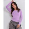 imageANRABESS Womens Long Sleeve Shirts Tight Fitted Going Out Crop Tops Crewneck Basic Tee Y2k Outfits Teens Girls ClothesBright Purple