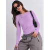 imageANRABESS Womens Long Sleeve Shirts Tight Fitted Going Out Crop Tops Crewneck Basic Tee Y2k Outfits Teens Girls ClothesBright Purple