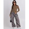 imageANRABESS Womens Long Sleeve Shirts Tight Fitted Going Out Crop Tops Crewneck Basic Tee Y2k Outfits Teens Girls ClothesBrown