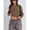 imageANRABESS Womens Long Sleeve Shirts Tight Fitted Going Out Crop Tops Crewneck Basic Tee Y2k Outfits Teens Girls ClothesBrown