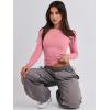 imageANRABESS Womens Long Sleeve Shirts Tight Fitted Going Out Crop Tops Crewneck Basic Tee Y2k Outfits Teens Girls ClothesDark Pink