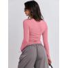 imageANRABESS Womens Long Sleeve Shirts Tight Fitted Going Out Crop Tops Crewneck Basic Tee Y2k Outfits Teens Girls ClothesDark Pink