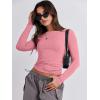 imageANRABESS Womens Long Sleeve Shirts Tight Fitted Going Out Crop Tops Crewneck Basic Tee Y2k Outfits Teens Girls ClothesDark Pink