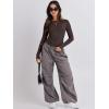 imageANRABESS Womens Long Sleeve Shirts Tight Fitted Going Out Crop Tops Crewneck Basic Tee Y2k Outfits Teens Girls ClothesDeep Brown
