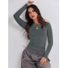 imageANRABESS Womens Long Sleeve Shirts Tight Fitted Going Out Crop Tops Crewneck Basic Tee Y2k Outfits Teens Girls ClothesDeep Grey