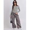 imageANRABESS Womens Long Sleeve Shirts Tight Fitted Going Out Crop Tops Crewneck Basic Tee Y2k Outfits Teens Girls ClothesGrey