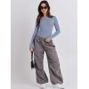 imageANRABESS Womens Long Sleeve Shirts Tight Fitted Going Out Crop Tops Crewneck Basic Tee Y2k Outfits Teens Girls ClothesGrey Blue