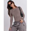 imageANRABESS Womens Long Sleeve Shirts Tight Fitted Going Out Crop Tops Crewneck Basic Tee Y2k Outfits Teens Girls ClothesGrey Khaki