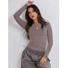 imageANRABESS Womens Long Sleeve Shirts Tight Fitted Going Out Crop Tops Crewneck Basic Tee Y2k Outfits Teens Girls ClothesGrey Khaki