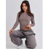 imageANRABESS Womens Long Sleeve Shirts Tight Fitted Going Out Crop Tops Crewneck Basic Tee Y2k Outfits Teens Girls ClothesGrey Khaki